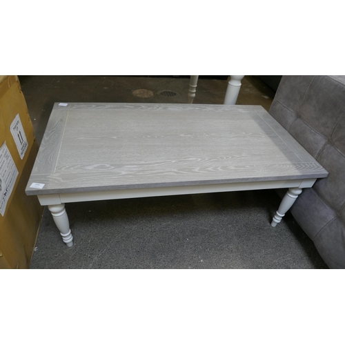 1496 - A grey oak and white coffee table *This lot is subject to VAT