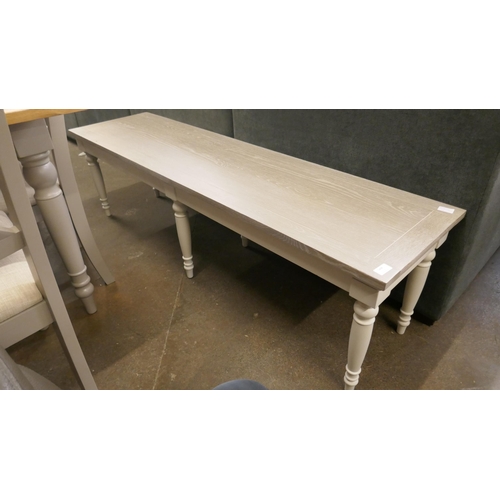 1498 - A grey oak and white narrow coffee table *This lot is subject to VAT