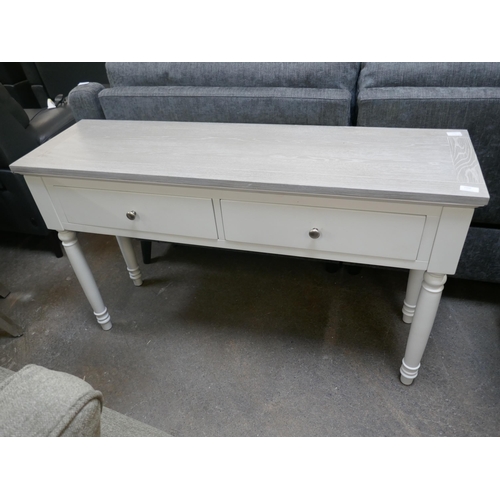 1500 - A grey oak and white console table *This lot is subject to VAT