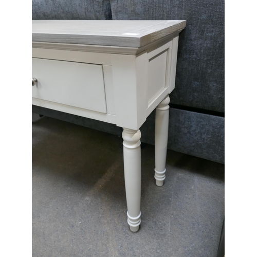 1500 - A grey oak and white console table *This lot is subject to VAT