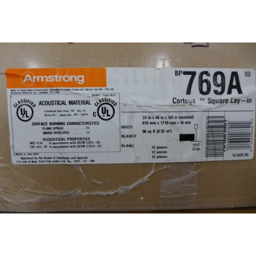 2227 - Sixteen boxes of Armstrong ceiling tiles (192 in total) and 8 loose - size 24