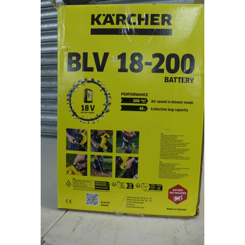 2232 - A Karcher 18v electric leaf blower, vacuum and mulcher (BLV18-200) serial no: 107386 - no battery