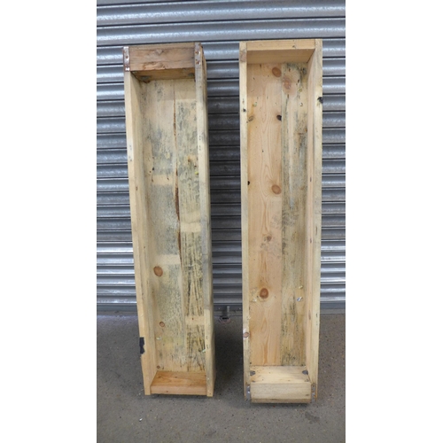 2295 - Two wooden 5 x 1 x 1ft planters