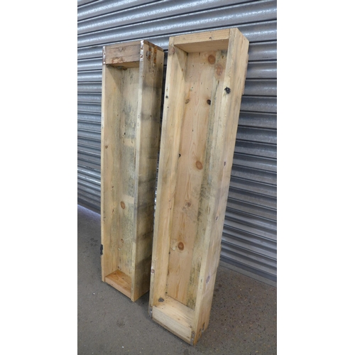 2295 - Two wooden 5 x 1 x 1ft planters