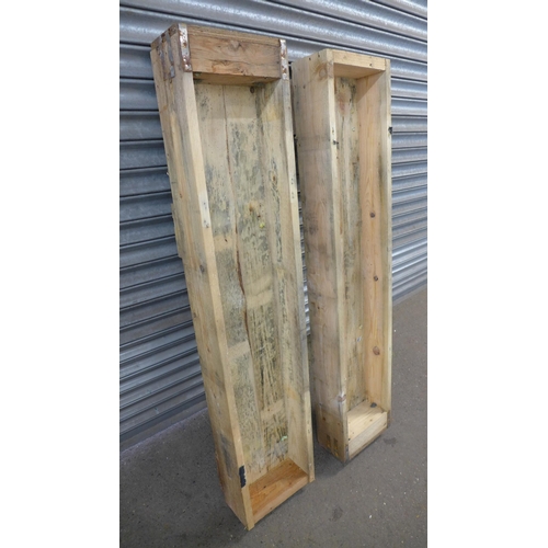 2295 - Two wooden 5 x 1 x 1ft planters