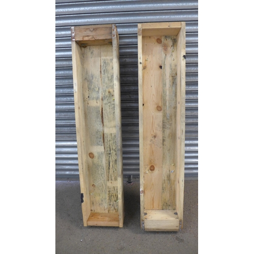 2296 - Two wooden 5 x 1 x 1ft planters