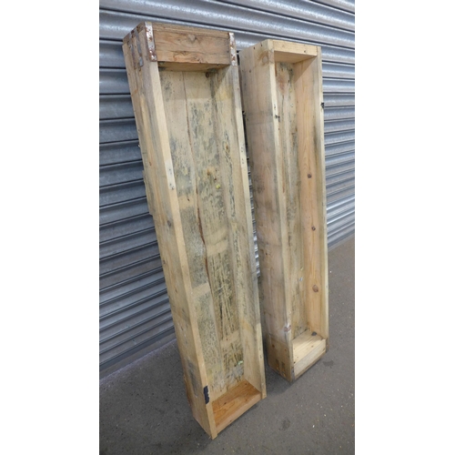 2296 - Two wooden 5 x 1 x 1ft planters