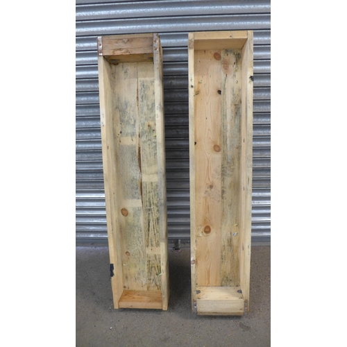 2297 - Two wooden 5 x 1 x 1ft planters