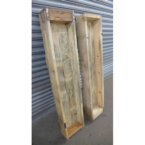 2297 - Two wooden 5 x 1 x 1ft planters