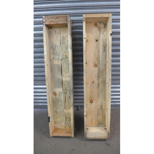 2298 - Two wooden 5 x 1 x 1ft planters