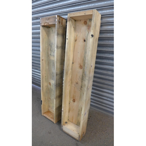 2298 - Two wooden 5 x 1 x 1ft planters