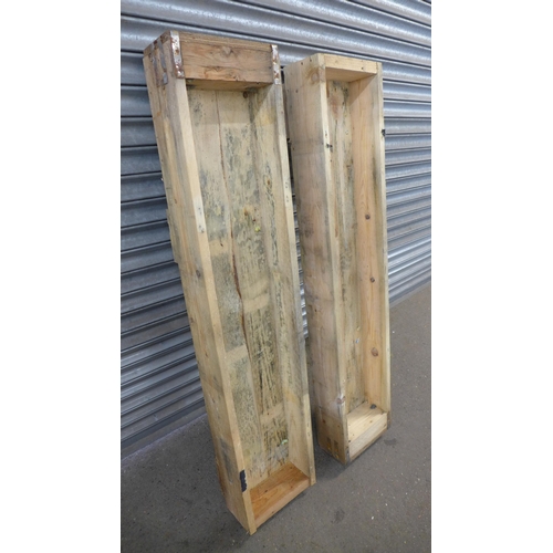 2298 - Two wooden 5 x 1 x 1ft planters