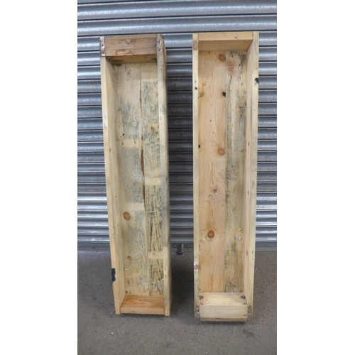 2299 - Two wooden 5 x 1 x 1ft planters