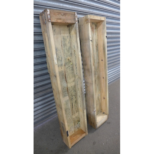 2299 - Two wooden 5 x 1 x 1ft planters