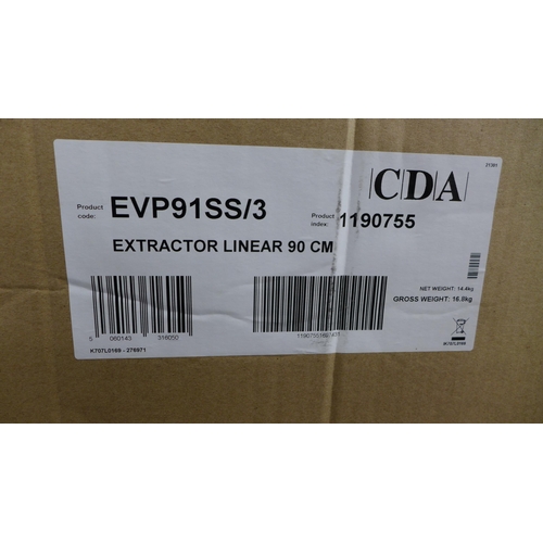 2319 - A CDA Linear 90cm  cooker hood extractor fan (EVP9155/3)