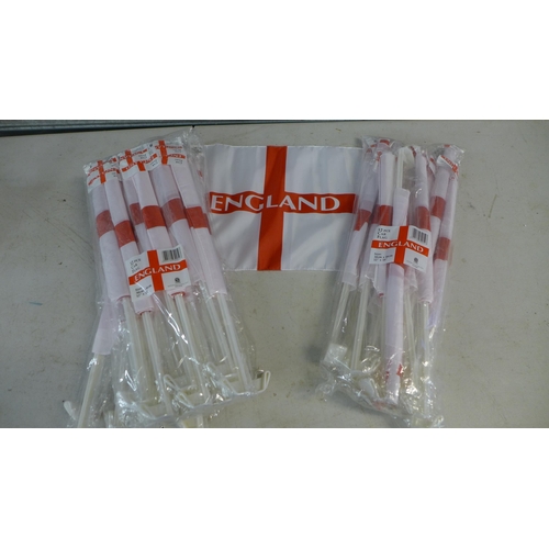 2321 - A bag of 38 England car flags