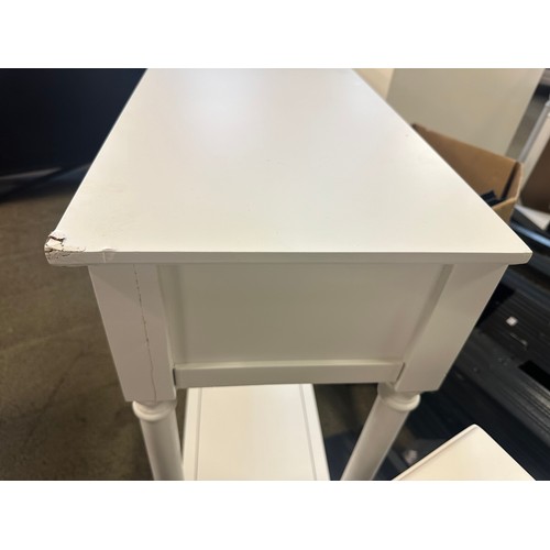 1538 - A white three drawer console table