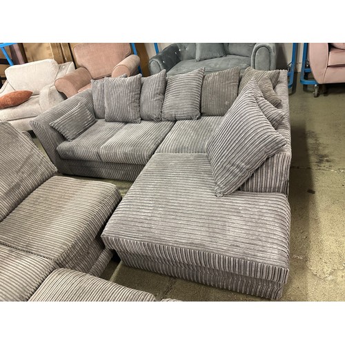 1544 - A mink jumbo cord compact corner sofa