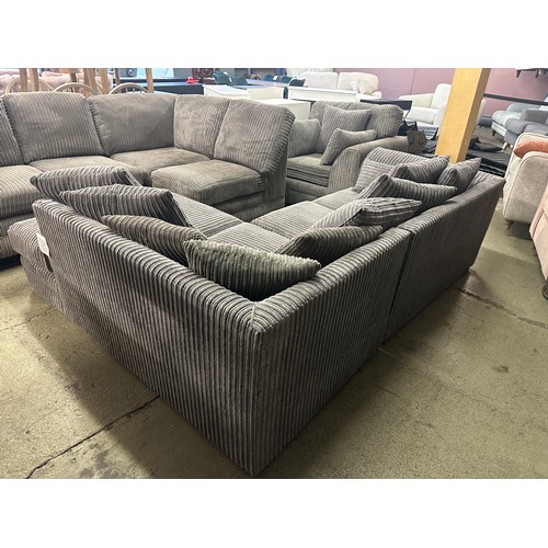 1544 - A mink jumbo cord compact corner sofa