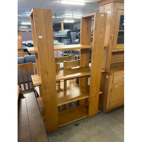 1568 - A large oak open bookcase