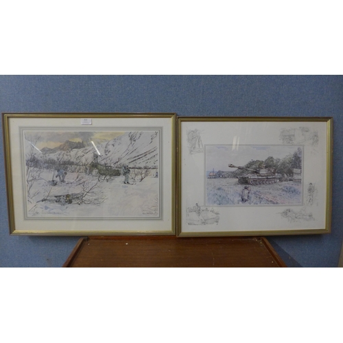 302 - Two Ken Howard prints, 42, CDO RM Verjedalen Andalsires and one other, framed