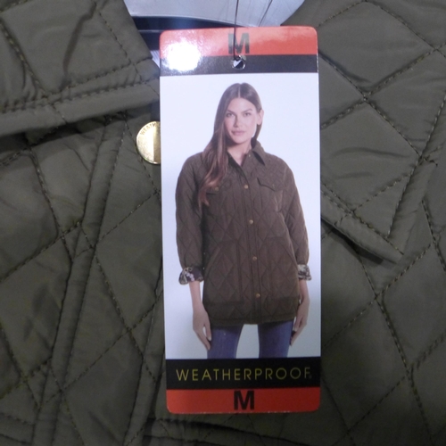 3117 - Three women's dusty olive quilted weatherproof jackets (size 1 small/2 medium) * this lot is subject... 