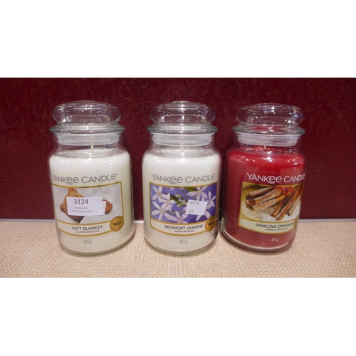 3124 - Three Mixed 623g Yankee Candles (315-414,415) *This lot is subject to VAT