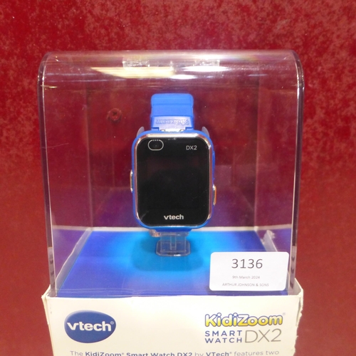 3136 - Vtech Dx2 Blue Smart Watch, No Charging Lead (315-19) *This lot is subject to VAT