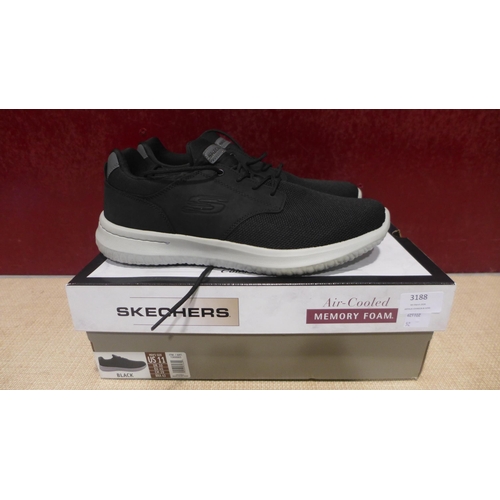 3188 - A pair of Skechers black Air Cooled memory foam trainers (size UK 10) * this lot is subject to VAT