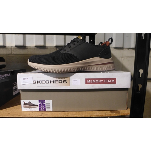 3189 - A pair of Skechers black Delson trainers (size UK 9) * this lot is subject to VAT