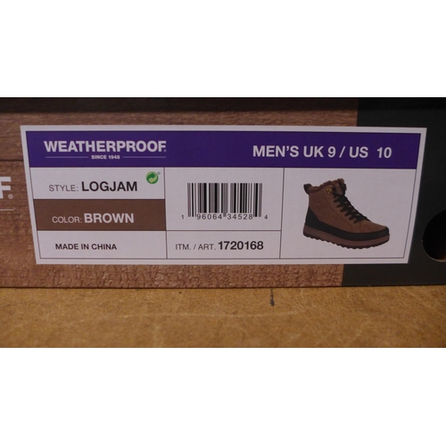 3191 - Pair of weatherproof Logjam brown walking boots (size UK 9) * this lot is subject to VAT