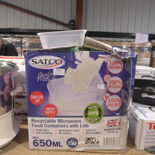 3238 - Satco  Plastic Takeaway Containers    (315-429) *This lot is subject to VAT