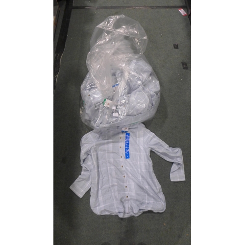 3248 - Large bag of blue/white check Jach's women's shirts (mixed size) * this lot is subject to VAT