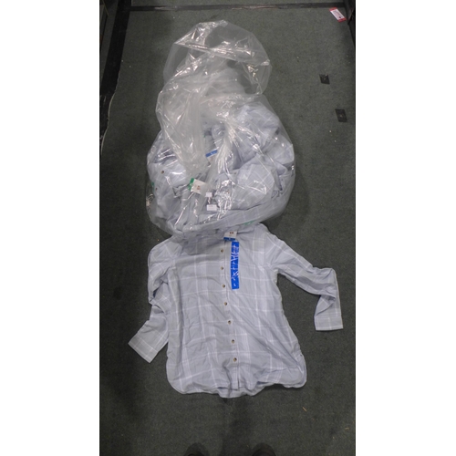 3249 - Large bag of blue/white check Jach's women's shirts (mixed size) * this lot is subject to VAT