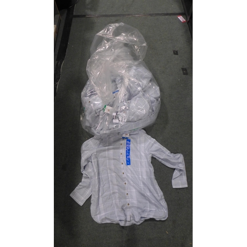 3250 - Large bag of blue/white check Jach's women's shirts (mixed size) * this lot is subject to VAT