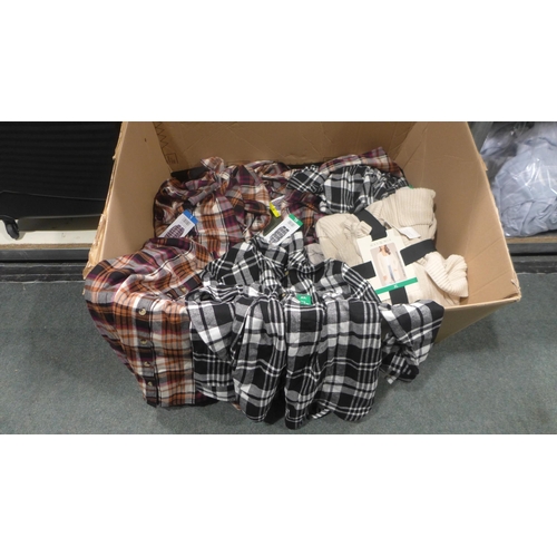 3251 - Large box of women's tops including shirts, cardigans, etc. (mixed sizes/styles) * this lot is subje... 