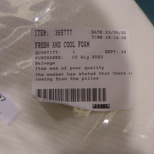 3297 - Snuggledown Fresh And Cool Foam Pillow (315-26) *This lot is subject to VAT