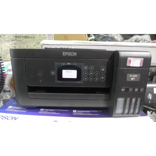 3322 - Epson Et-2851 Ink Jet Printer, Original RRP £199.99 + VAT (315-30) *This lot is subject to VAT