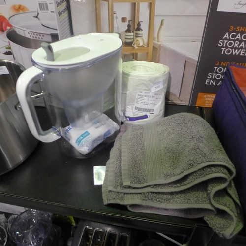 3332 - Brita Maxtra Xl Style Jug, Recycled Pedal Bin Bags And Grey Hand Towel (315-481) *This lot is subjec... 