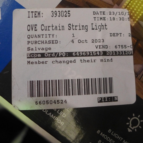 3337 - Ove Curtain String Lights - 3m x 3m  (315-194) *This lot is subject to VAT