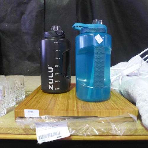 3395 - Bamboo Cutting Board and Zulu Waterbottles -  1.8L (315-128,129) *This lot is subject to VAT