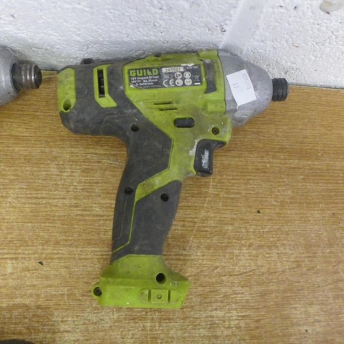 2009 - 4 Guild power tools; 2 x 18v impact drivers (CID18CT) and 2 Guild 18v hammer drills (CD1218GZ)