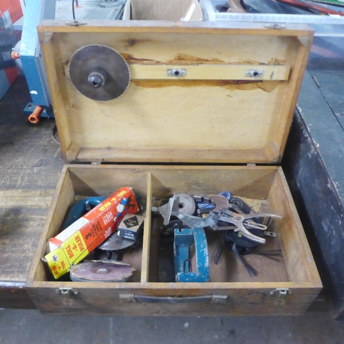 2030 - Three wooden toolboxes including a WWI munitions box containing an assortment of hand tools includin... 