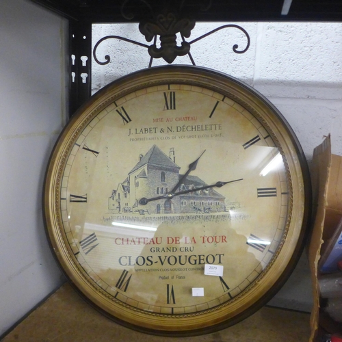 2079 - A Mise Au Chateau J. Labet & N. Déchelette large wall clock