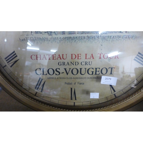 2079 - A Mise Au Chateau J. Labet & N. Déchelette large wall clock