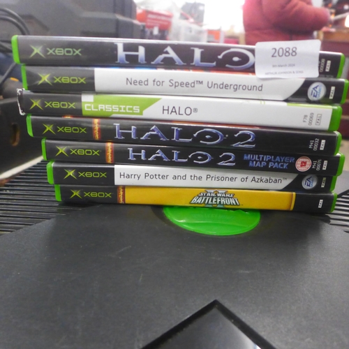 2088 - An original Xbox console and 7 games including 2 copies of Halo Combat Evolved, Need for Speed Under... 