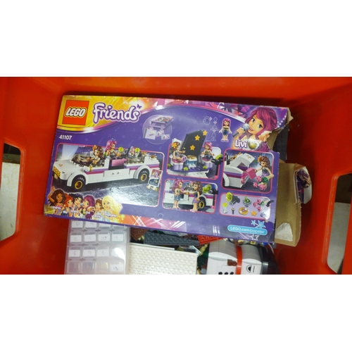 2094 - A Large quantity of Lego building bricks including an incomplete Lego Titanic model, Lego Friends, L... 