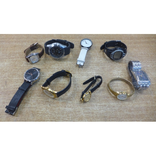 2111 - A bag of ten assorted wristwatches including- Sekonda, Rotary, and adidas etc