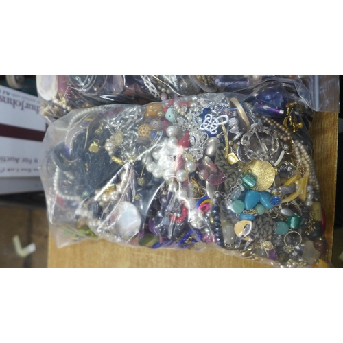 2120 - Two bags of assorted costume jewellery Approx. 5kg in total