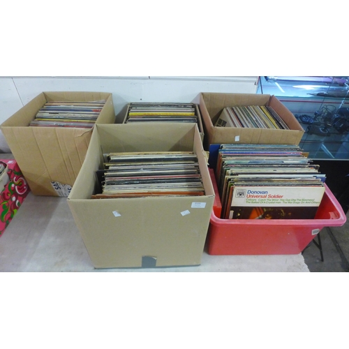 2125 - 5 Boxes of approx. 300 LPs including pop, rock, easy listening